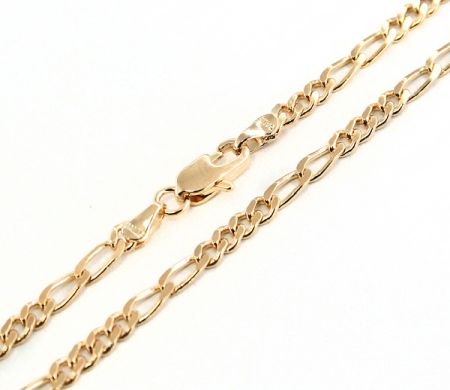 Bratari - Lant placat cu aur de 18 k, linia clasica barbateasca 4 + 2 zale