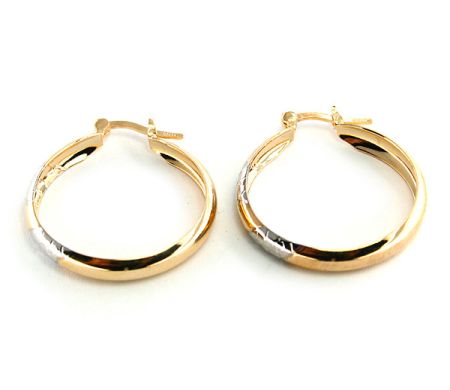 Cercei - Missa, Cercei placati cu aur de 18 k, colectia Golden Two Tone