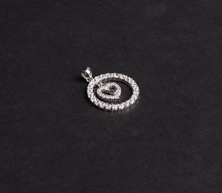 Pandantive - Pandantiv argint 925, design italian. Pietre: zirconia albe - 4924O751