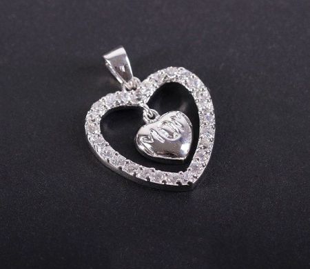 Pandantive - Pandantiv argint 925 rodiat. Pietre: zirconia albe - 3222O753