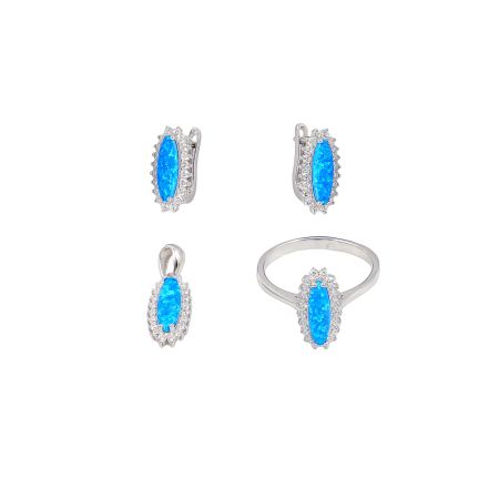 Seturi - Set argint 925 cu pietre zirconia si opal