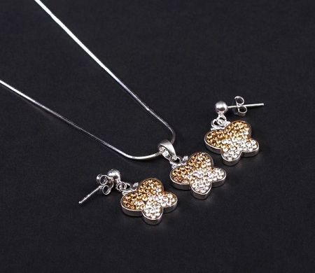 Seturi - Set argint 925, rodia, cu elemente swarovski, design italian - 5251O5115