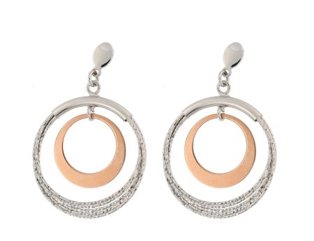 Two tone, cercei argint 925, partial placati, cu aur roz [0]