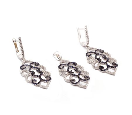 Seturi - Two tone, set argint 925, rodiat, colectia Milano , cu pietre zirconia