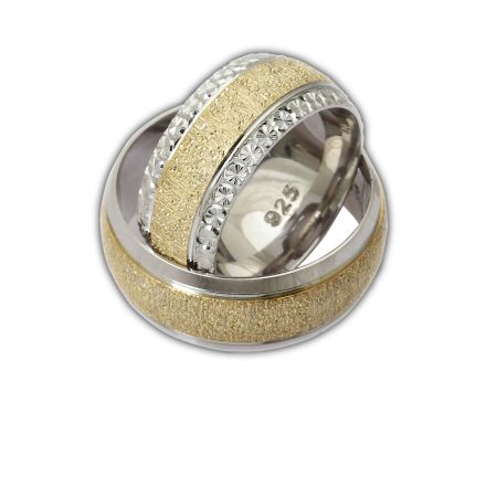 Verighete - Verigheta argint 925,rodiata, placata partial cu aur galben 7479O980