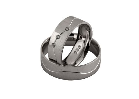 Verighete - Verigheta argint 925,rodiata, toghether for ever , cu pietre zirconia  7478O980