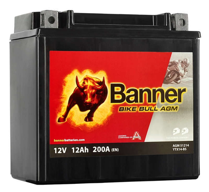 Acumulatori si solutii de stocare - Acumulator Moto BTX14-BS Banner AGM 12V 12Ah 200A echivalent YTX14-BS 51214