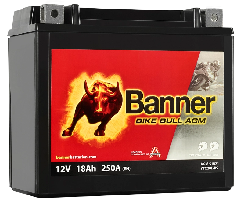 Acumulatori si solutii de stocare - Acumulator Moto BTX20L-BS Banner AGM 12V 18Ah 250A echivalent YTX20L-BS 51821
