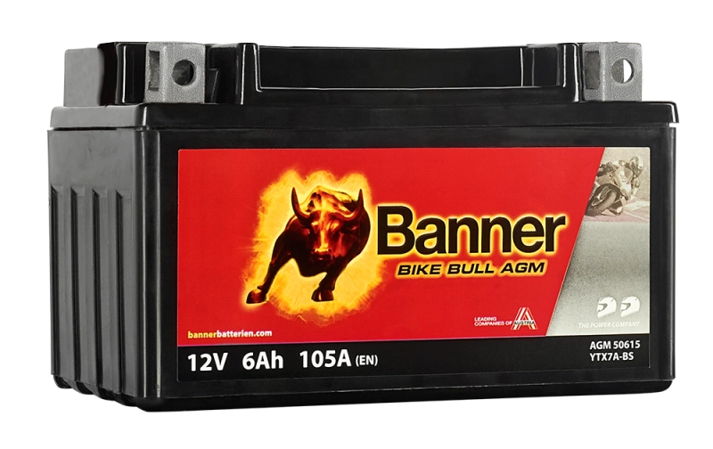 Acumulatori si solutii de stocare - Acumulator Moto BTX7A-BS Banner AGM 12V 6Ah 105A echivalent YTX7A-BS 50615