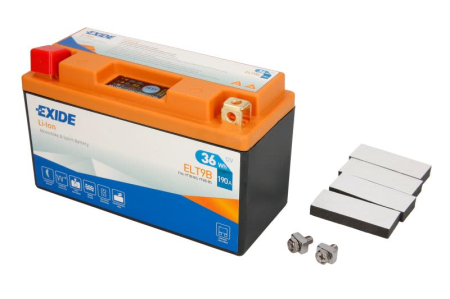 Acumulatori de pornire - Acumulator Moto ELT9B Exide Li-Ion 12V 3Ah 190A