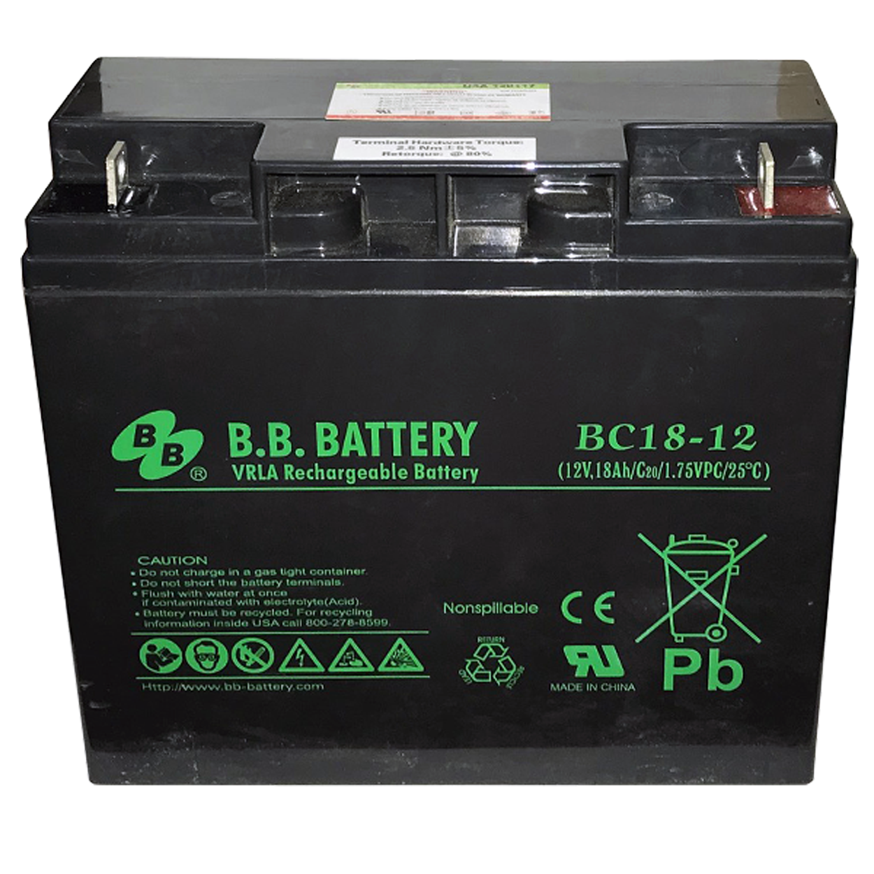 Acumulatori VRLA AGM si GEL - Acumulator VRLA AGM B.B. Battery BC18-12 12V 18Ah