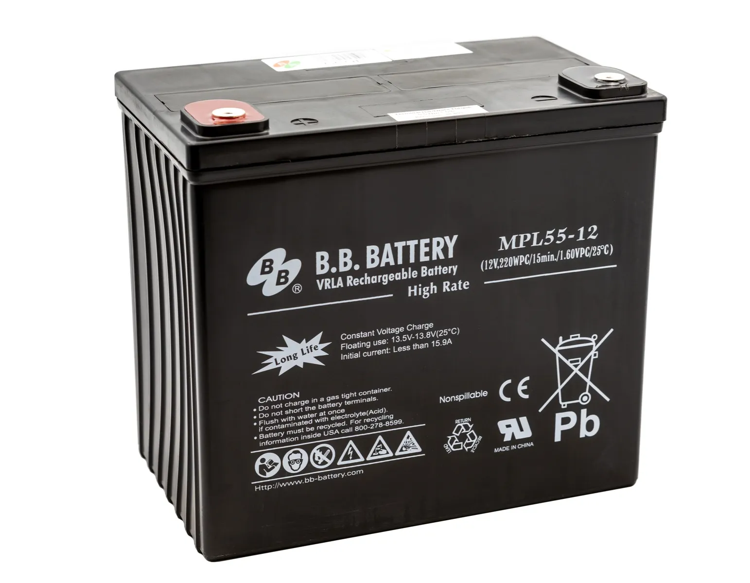 Acumulatori si solutii de stocare - Acumulator VRLA AGM B.B. Battery HRL55-12 12V 55Ah High Rate & Longlife