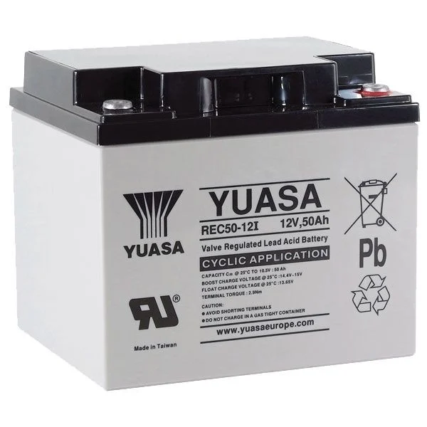 Acumulatori VRLA AGM si GEL - Acumulator VRLA AGM Yuasa REC50-12 12V 50Ah Ciclic