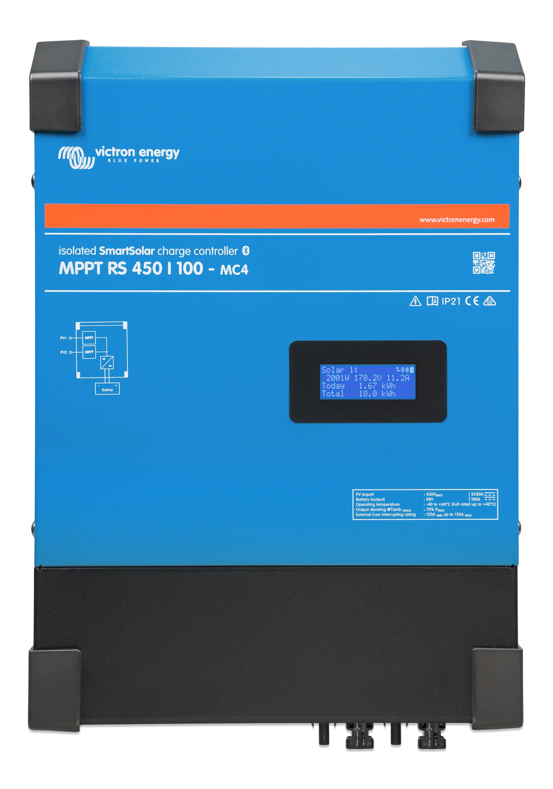 Controlere de incarcare solara - Controler MPPT SmartSolar RS 450/100-MC4 48V VE. Can Victron Energy