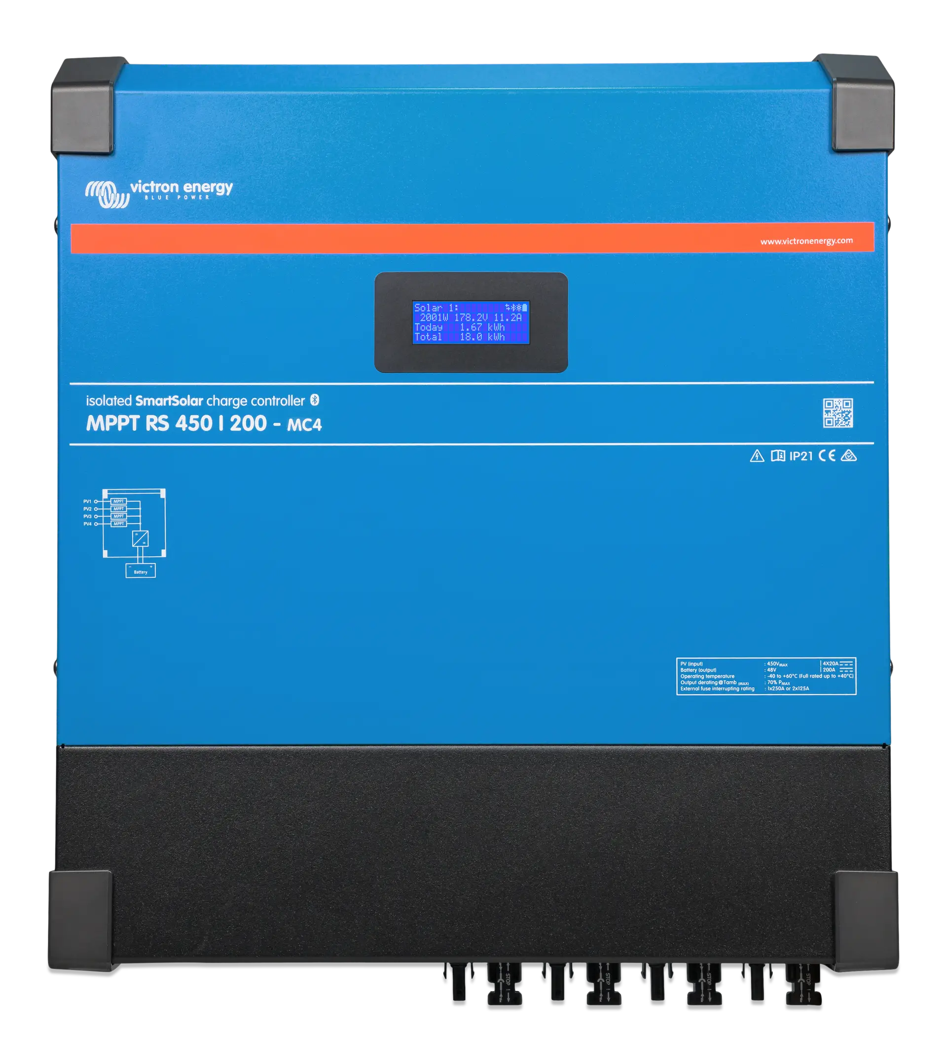 Controlere de incarcare solara - Controler MPPT SmartSolar RS 450/200-MC4 48V VE. Can Victron Energy