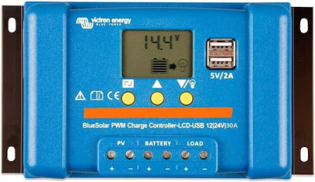 Controlere de incarcare solara - Controler PWM BlueSolar 30A LCD&USB 12/24V Victron Energy