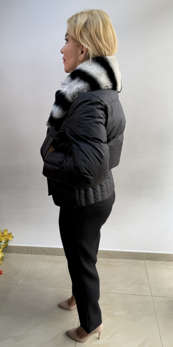Geacă de fâș cu blană naturală Rex Chinchilla [4]