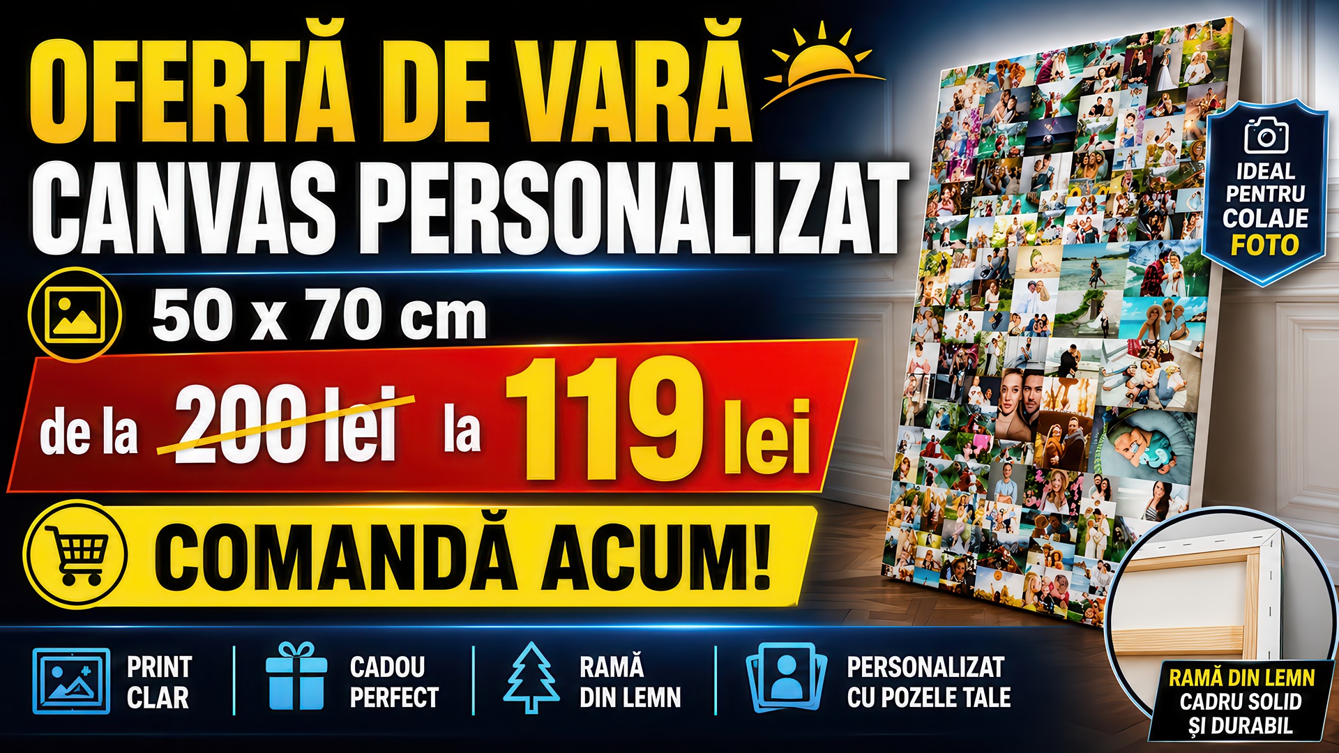 Canvas personalizat 50 x 70 cm PROMOTIE