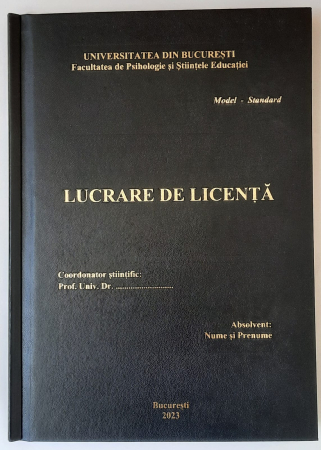 Copertare Lucrări Academice - Copertare LICENȚĂ / DISERTAȚIE - tip hardcover imbracata in imitatie de piele