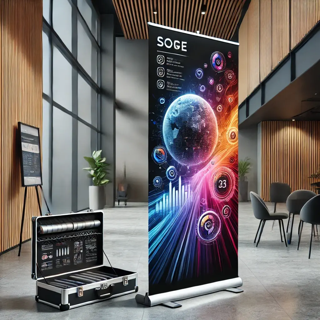 Rollup-uri și Popup-uri - Sistem roll-up din aluminiu 85x200 cm + personalizare