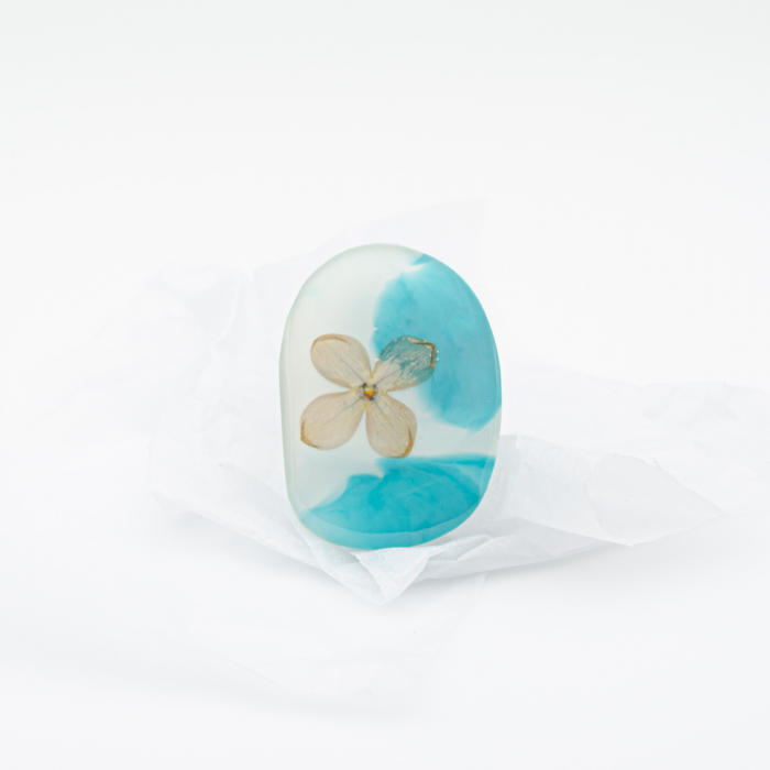 FLUID - Inel statement cu floare de liliac [3]