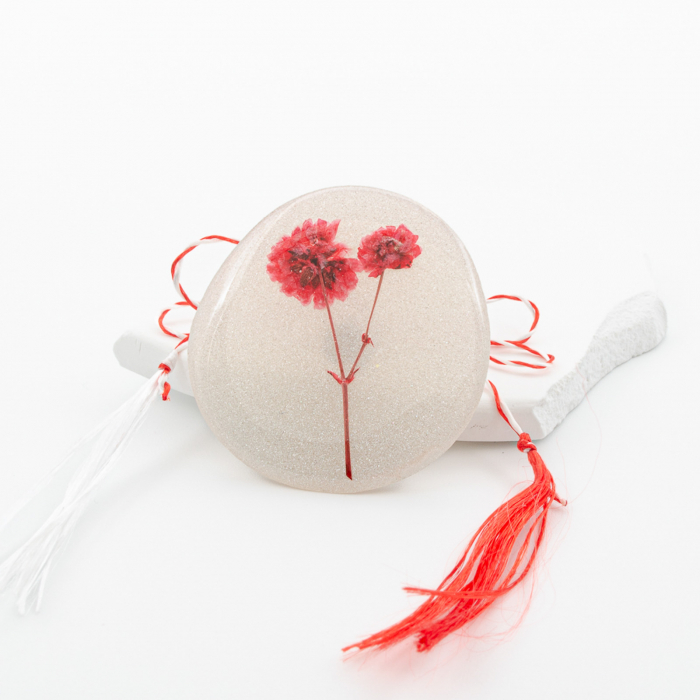 ESSENCE BLOOM - Felicitare cu Mărțișor bijuterie cu plante rosii [8]