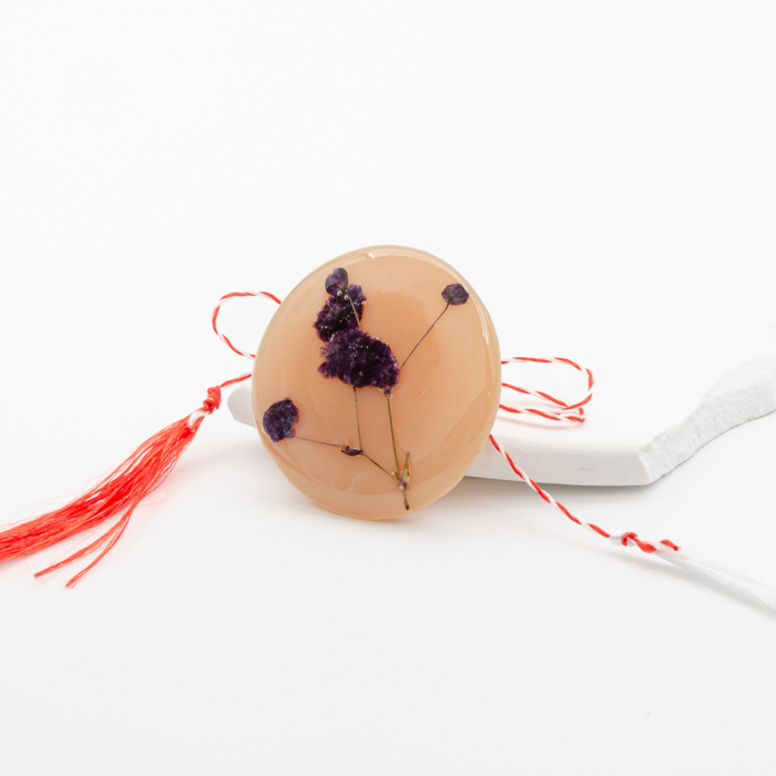 LATTE GO - Mărțișor pin cu imortele mov [9]