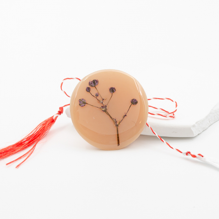 LATTE GO - Mărțișor pin cu imortele mov [7]