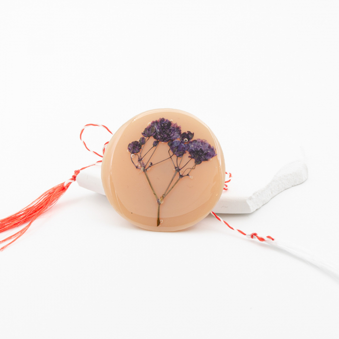 LATTE GO - Mărțișor pin cu imortele mov [6]