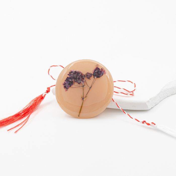 LATTE GO - Mărțișor pin cu imortele mov [10]