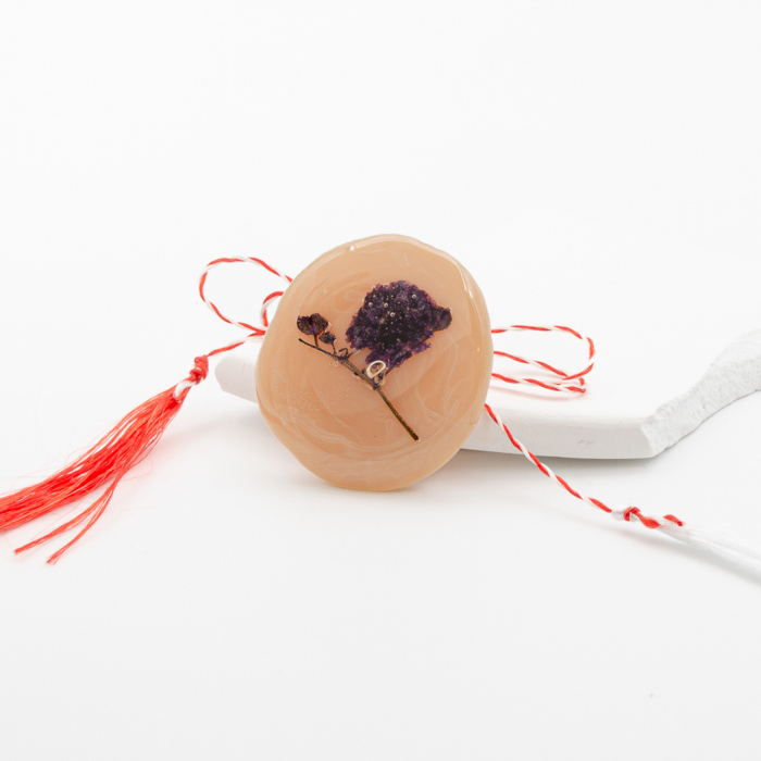 LATTE GO - Mărțișor pin cu imortele mov [8]