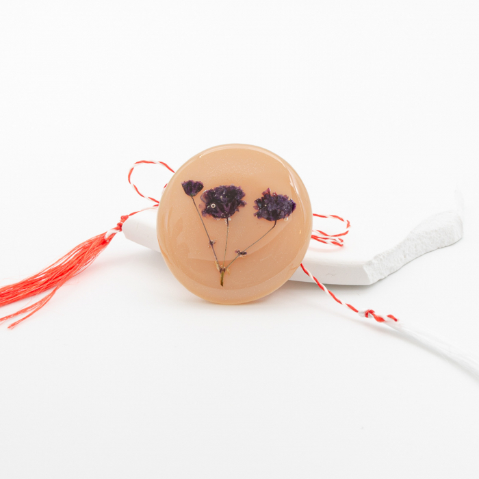 LATTE GO - Mărțișor pin cu imortele mov [3]