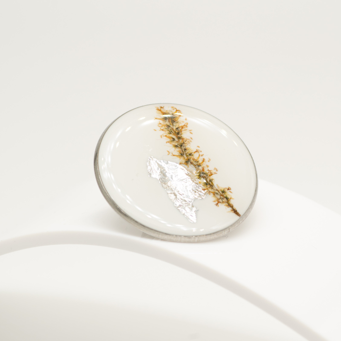 Escape - Mărțișor Bijuterie cu foiță de argint și detaliu organic [4]