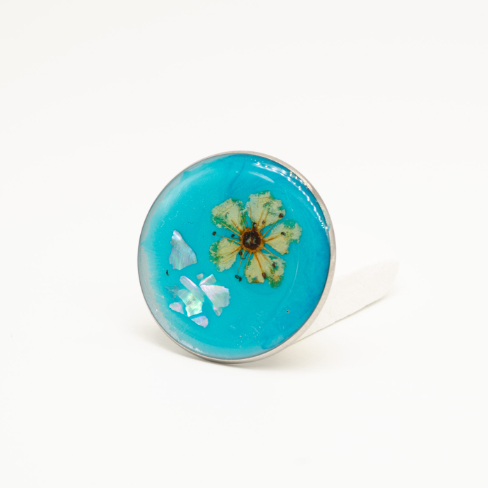 aqua - Mărțișor Bijuterie cu incuziuni de scoică sidef și floare de cireș [4]