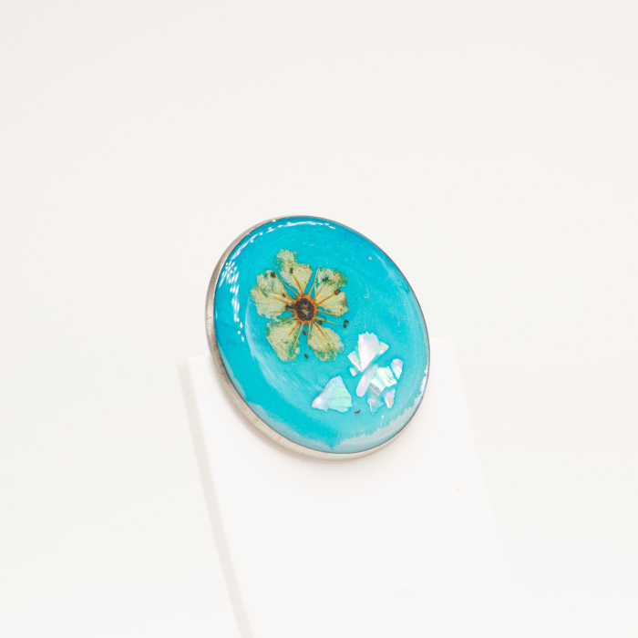 aqua - Mărțișor Bijuterie cu incuziuni de scoică sidef și floare de cireș [6]