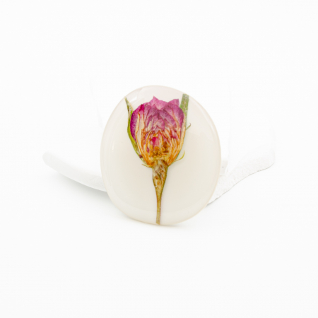 GARDEN - Brosa pin cu un trandafir natural roz [5]