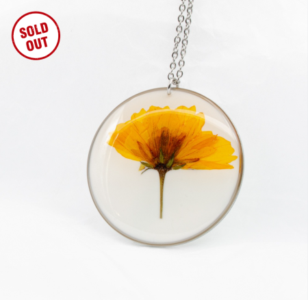 Coliere - SUNLIGHT - Colier cu o floare naturala galben intens