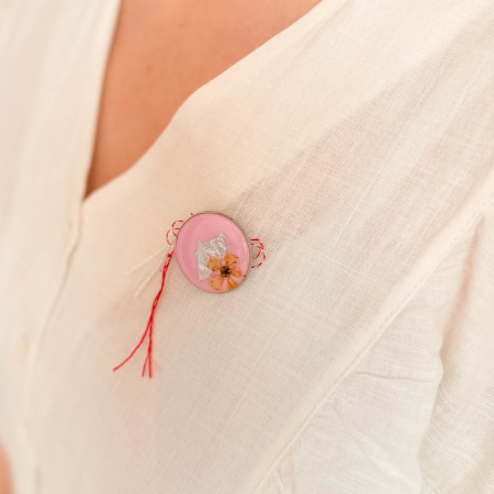 So Sweet - Mărțișor Bijuterie cu foiță din argint și floare de cireș [2]