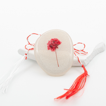 ESSENCE BLOOM - Felicitare cu Mărțișor bijuterie cu plante rosii [6]