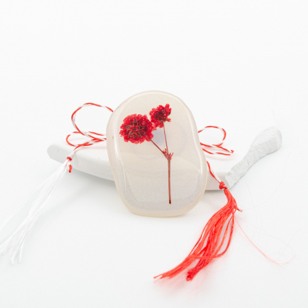 ESSENCE BLOOM - Felicitare cu Mărțișor bijuterie cu plante rosii [2]