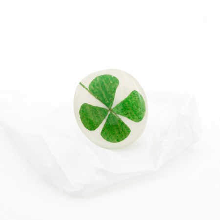 BEST OF LUCK - Inel statement cu trifoi cu patru foi [3]
