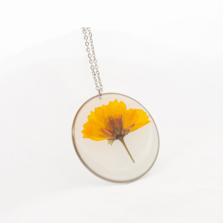 SUNLIGHT - Colier cu o floare naturala galben intens [3]