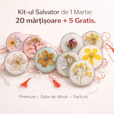 Mărțișoare - Pachet Corporate & Birou: 20 Mărțișoare + 5 GRATIS