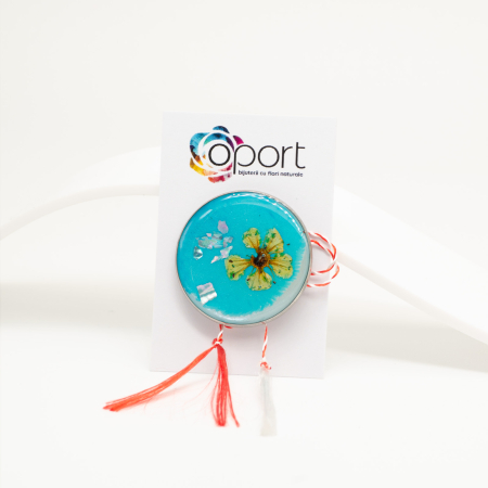 aqua - Mărțișor Bijuterie cu incuziuni de scoică sidef și floare de cireș [1]