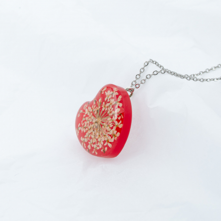 JUST LOVE - Colier în forma de inimă cu floare naturală Dacus Carota [2]