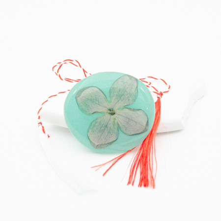 Mărțișoare - VIVID ENERGY - Felicitare cu Mărțișor bijuterie cu floare naturala de liliac