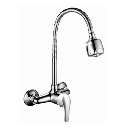 Baterii Sanitare - Baterie bucatarie perete pipa flexibila Sanq Q-19