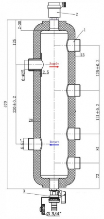 Butelie egalizare din inox pentru 2 circuite 45 Kw [3]
