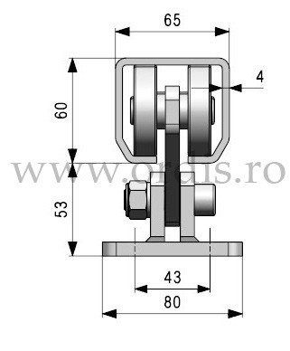 Set autoportant pentru porti in consola max 400Kg FIER NATURAL P70/5R-N-KIT [3]