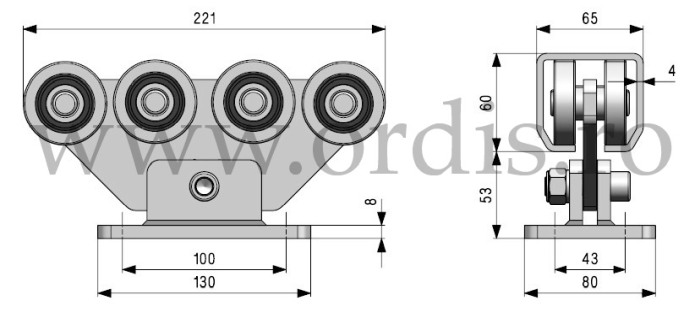 Set autoportant pentru porti in consola max 400Kg FIER NATURAL P70/5R-N-KIT [2]